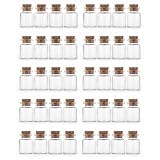 40 mini botellas de cristal de 5 ml de corcho de ensayo transparentes
