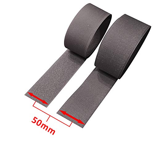 Fecho De Contato Macho E Fêmea 50mm X 1 Metro Cinza Escuro