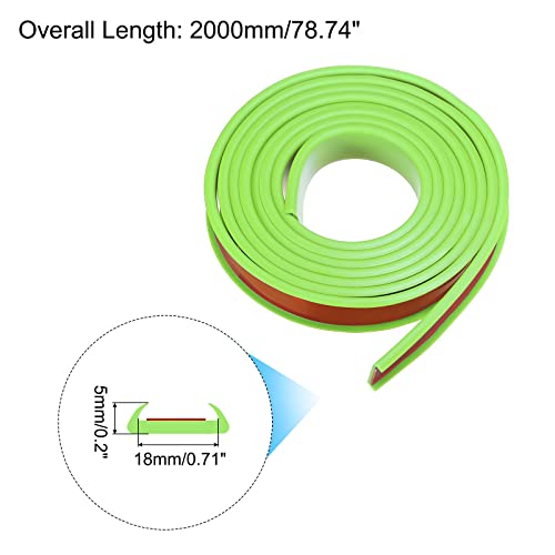 Image of uxcell U Shape Furniture Edge Banding, 2M Self Adhesive Flexible Edging Trim, 5x18mm TPE Edge Guards for Cabinets Furniture Repair Restoration, Green