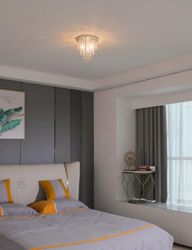 Surpars House Ceiling Light, Mini Chandelier, Silver Crystal Ceiling Lighting Fixture for Living Room,Bedroom,Dining Room,Kitchen,Office, Hallway (Contemporary) - Cosy Home Interiors Surpars House Ceiling Light, Mini Chandelier, Silver Crystal Ceiling Lighting Fixture for Living Room,Bedroom,Dining Room,Kitchen,Office, Hallway (Contemporary) - Image 2