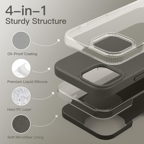 JETech Silicone Case for iPhone 15 Pro Max 6.7-Inch, Silky-Soft Touch Full-Body Protective Phone Case, Shockproof Cover (Clay) - Image 2