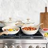 FELAMP Healthy Ceramic Nonstick Cookware Set, 7-Piece PFOA/PFOS/Toxin-Free Pots & Pans Set for Induction & All Stovetops, Dishwasher Safe with Glass Lids，Gift for New Home & Chefs #5
