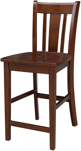 Miniatura 13 de International Concepts San Remo Taburete alto de bar, gris pardo lavado gris topo lavado,Hickory/piedra envejecida,Espresso,Hickory/carbón