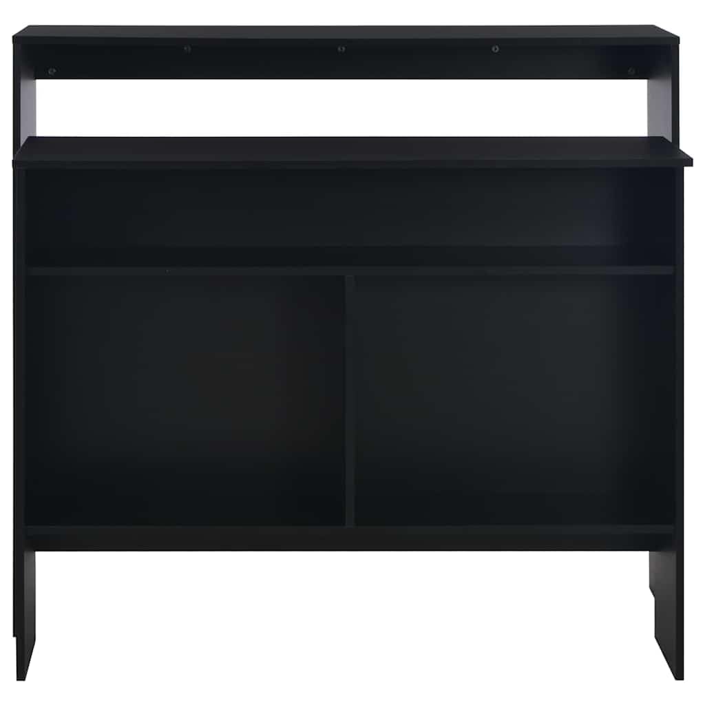 Stolik barowy z 2 blatami 130 x 40 x 120 cm czarny
