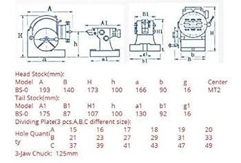 MXBAOHENG Dividing Head Indexing Head 3 Jaw Semi-Universal