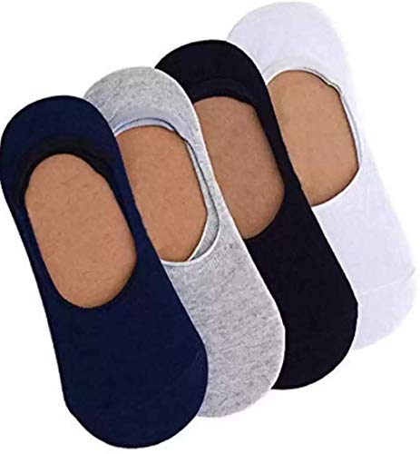 Myynti Anti-Slip Unisex Cotton No show Loafer Socks for Men Women Boys Girls Multicolor (Pack of 4)