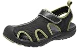 CAMEL CROWN Sandalen Herren Geschlossene Mesh Wandersandalen Wasserfest Outdoor Trekkingsandalen mit Klettverschluss,Schwarz/Grün,40 EU
