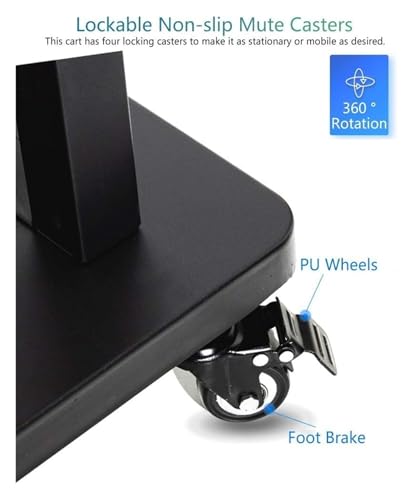 Soporte móvil para TV universal en negro con ruedas miniatura 7