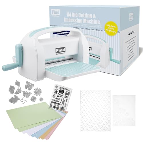 Find Scrapblooms 9 inch Opening Die Cutting Machine for Card Making, Foldable A4 Die Cut and Embossing Machine Complete Set for Scrapbooking，DIY Paper Craft (Gift Box)
