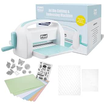 9 inch Opening Die Cutting Machine for Card Making, Foldable A4 Die Cut and Embossing Machine Complete Set for Scrapbooking，DIY Paper Craft (Gift Box)