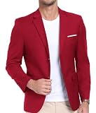 AIBUYTA Mens Casual Suit Jacket Light Red Mens Blazer Formal Daily Men Suits 2 Button Sport Coats XS