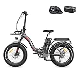 Fafrees E Bike Elektrofahrräder 20 * 4.0 Zoll, F20 Max E-Bike Klapprad Upgrade 48V 30Ah Akku Reichweite 200km, Fatbike 25km/h Ebike Herren und Damen, 7 Gang Pedelec für Erwachsene (Grau)