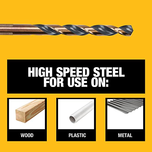 Image of DEWALT Drill Bit Set, 21-Piece, 135 Degree Split Point, 31 Degree Helix, Black Oxide Coated, for Plastic, Wood and Metal (DWA1181) (Pack of 5)