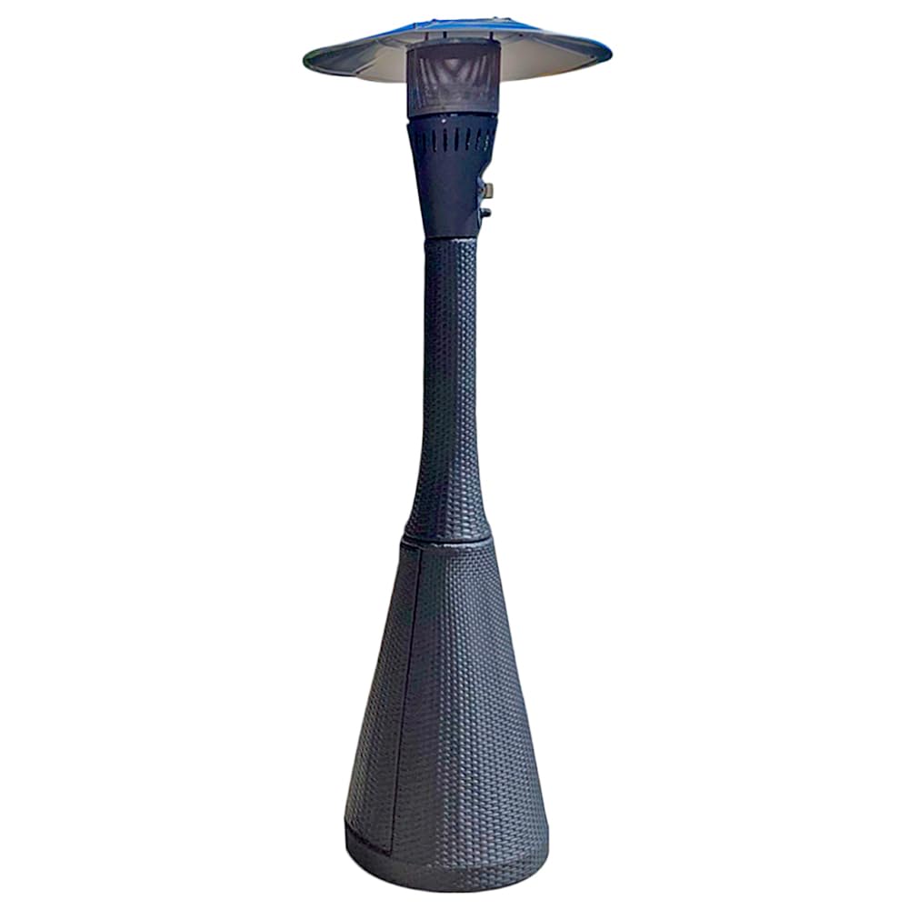 TEMPO STYLE - Fungo riscaldante per esterno pronto all'uso HABITAT Nero, polyrattan ed acciaio | 10kw per riscaldare fino a 50 m² | da 15 a 40h di funzionamento