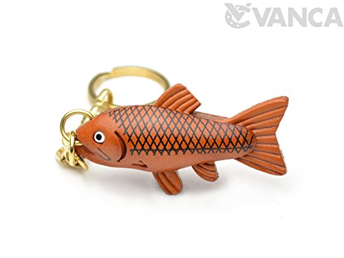 Salmon Leather Fish/Sea Animal KH Keychain VANCA CRAFT-Collectible keyring Made in Japan