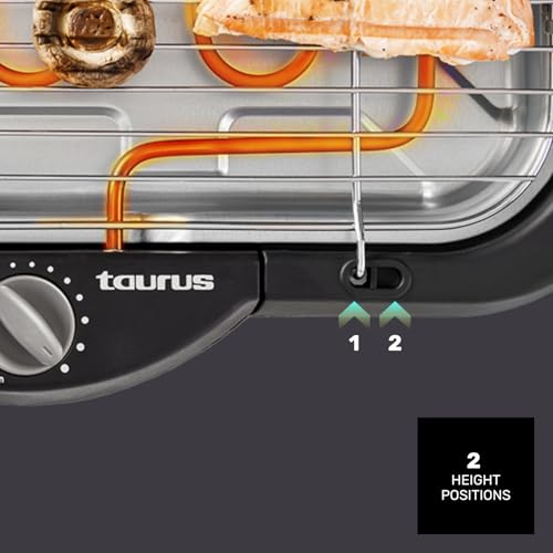 Image of Taurus - Maxim's 2400W Electric Barbecue | Surface 41x24cm | Adjustable Thermostat | Anti-Smoke Water Tray | Indoor and Outdoor Use | Uniform Heat Distribution