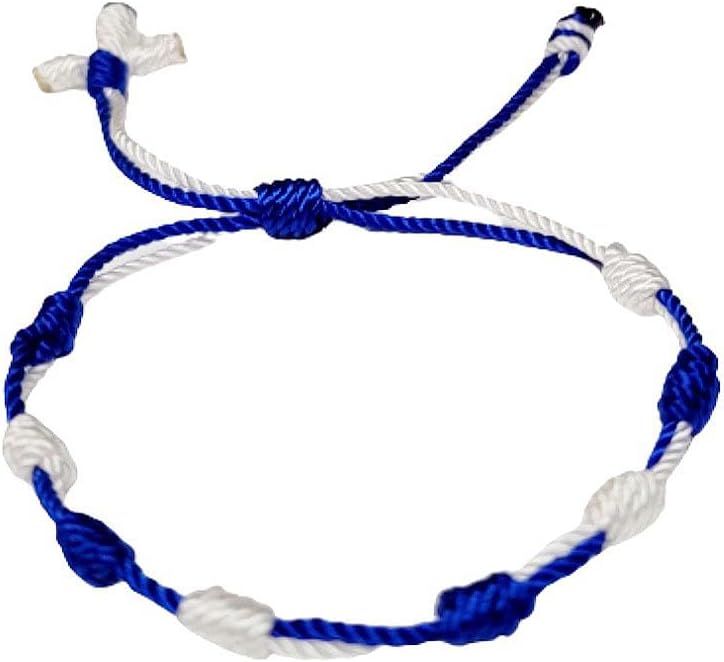 EL SALVADOR GUATEMALA HONDURAS NICARAGUA COUNTRY FLAG SOUVENIR BRACELET BLUE AND WHITE NYLON STRING BRACELET ONE SIZE FITS MOST ADJUSTABLE