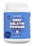 EXTRA LARGE Grass-Fed Gelatin Powder, 3 lb. Custom Anti-Aging Protein for Healthy Hair, Skin, Joints & Nails. Paleo and Keto Friendly Cooking and Baking. Type 1 and 3 Collagen. GMO and Gluten Free.