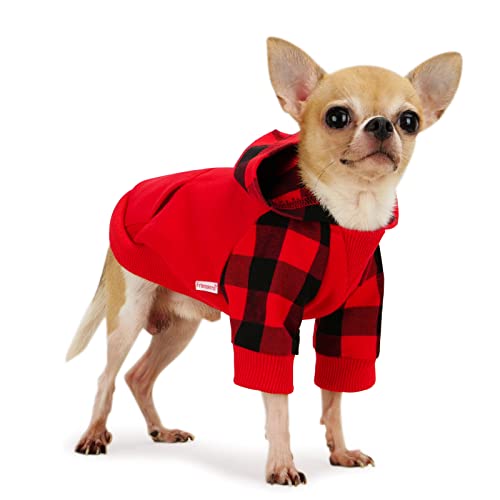 𝐍𝐄𝐖 𝐀𝐑𝐑𝐈𝐕𝐀𝐋 Frienperro Dog Clothes For Small Dogs Girl Boy, 100% Cotton Buffalo Plaid Small Dog Hoodie, Chihuahua Clothes Pet Cat Winter Warm Sweatshirt Sweater, Teacup Yorkie Puppy Coat #TOP6