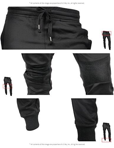 Hat and Beyond Mens Jogger Pants Biker Slim Fit Casual Fleece Active Elastic Workout Training4