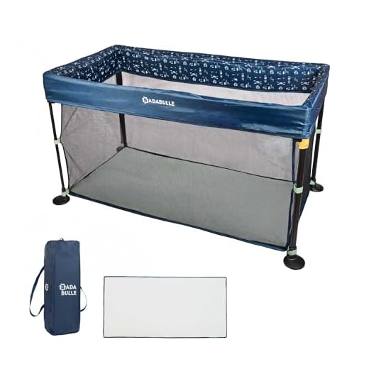 Badabulle Lit parapluie Easy Clip - Compact - Montage et Pliage Facile en Accordéon - Dès la Naissance et jusqu'à 3 ans - Matelas inclus - Confortable (densité 25kg/ms)