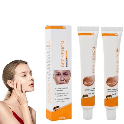 Pack de 2 Crema Antiarrugas Bee Venom, Crema Hidratante Antiarrugas para Rostro y Cuello, Crema Eliminadora de Arrugas Furzero Bee Venom para Todo Tipo de Piel