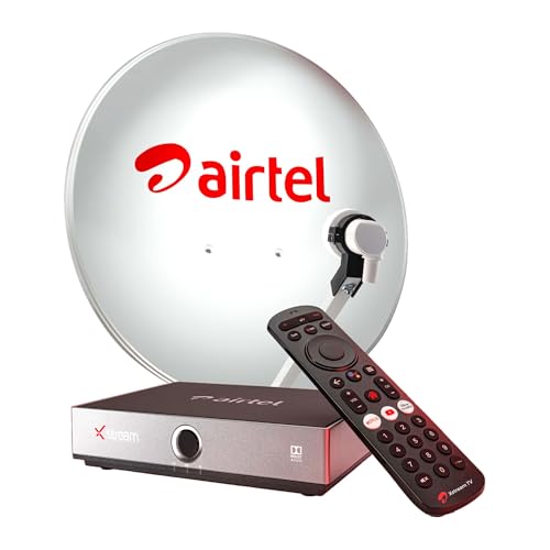 Image of Airtel Xstream Box with Dish Antenna | Android TV Box | Pay 3600 and get 3600 Cashback| Standard Installation (Hindi Entertainment Pack)