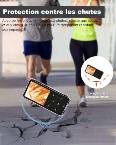 Coque TPU Antidérapant pour AGPTEK M3 + Dragonne,Transparent Violet – vue 4