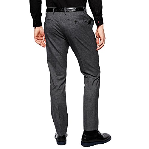 HBDesign Mens Iron Free Slim Fit Dress Formal Grey Pants2