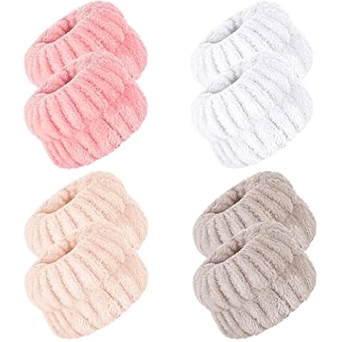 HirrWill 8 Pcs Spa Wrist Washband Microfiber Wrist Wash Towel Band Wristbands for Washing Face Absorbent Wristbands Wrist Sweatband for Women Girls Prevent Liquid from Spilling Down Your Arms Cover