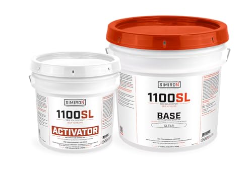 Simiron Epoxy Resin Coating 3 Gallon Kit - Clear- Standard Cure Speed - for Floors, Counter Tops, Garages & More -100% Solids -2 Components - Self Leveling, Chemical Resistant, Solvent-Free
