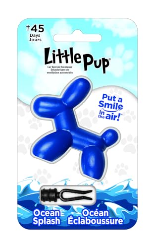Little Pup 96603 Ocean Splash Scent, Car Air Freshener, Clips to A/C Air Vent, Alcohol-Free Fragrance Oil, Non-Hazardous and Non-Toxic Plastic, Set of 1