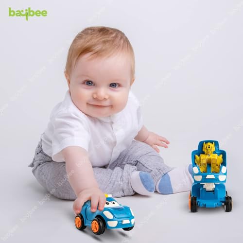 Image of BAYBEE 2 in 1 Robot Car Toy for Kids with 360 Rotation, Friction Powered Car Toys Vehicle Playset for Kids, Push & Go Toys | Racing Cars Toy for Kid (Pack 2)