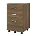 DEVAISE 3 Drawer Mobile File Cabinet, Wood Filing Cabinet for Letter Size, Gray Oak
