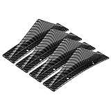 X AUTOHAUX 4pcs Car Diffuser Universal Shark Fin Spoilers Rear Spoiler Wing Diffuser Bumper Lip Decoration for Car Vehicle Truck Carbon Fiber Pattern