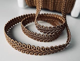 Rayon Braid Cord Textile Trim Home Decor - Pillow, Cushion, Curtains Edge Trimming Upholstery - 10mm Wide - Any Length (Sold by The Metre) (Beige)