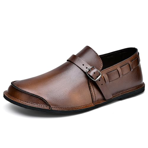Men's Casual Shoes Men's Handmade Leather Loafers Moccasin Driving Shoes Slip on Soft Flats Shoes2