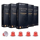 Grano Milano Cremoso Kaffeekapseln, Aluminium, hergestellt in Italien, 100 % Arabica-Nespresso, Original-Linie, kompatible Kaffeekapseln, mittlere Braten, Intensität 8/12 | Be a Barista in One Touch®