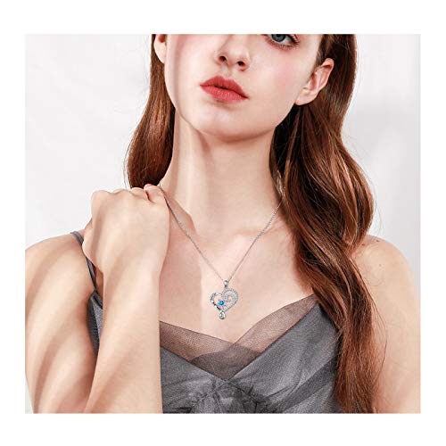 Ladytree Double Heart Turtle Necklace for Women 925 Sterling Silver Ocean Spray Sea Turtle Pendant Necklace Birthday Gifts for Women Daughter Girls Wife - Image 3