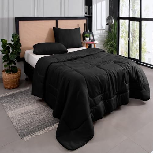 Kit Edredom King 3 Peças Margarida Cobertor Super Macio Diversas Cores (Preto)