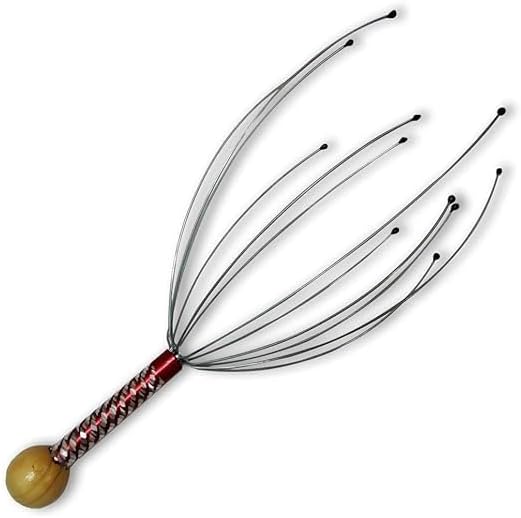 Metal Head Massager Scalp Massager, Head Scratcher Massager Whisk, Wire Head Massager Scalp Stress Relax Hair Scrubber for Scalp, Manual Scalp Massager for Hair Growth, Handheld Head Massage Tingler