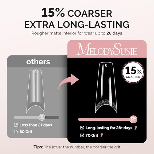 Image of MelodySusie Long Ballerina X Nail Tips - 600Pcs Clear Acrylic, Half Matte Full Cover Press on Nails for DIY Extension & Salon Use, 12 Sizes Pre-Shaped for Long-Lasting Manicure