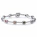 Caperci White Gold Plated Diamond Accent Multi Gemstone Tennis Bracelet for Women, 7.25"