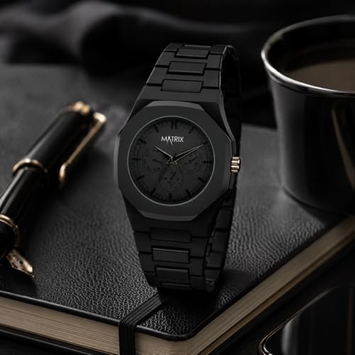 Image of Matrix Arabian | Aura Dial & Polycarbonate Strap Analog Watch for Men & Boys (Black)