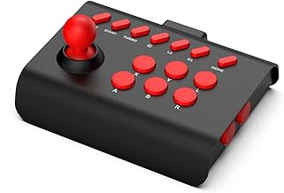 Mini Arcade Fight Stick, Street Fighter Arcade Game Fighting Joystick with Turbo & Macro Functions Compatible with PS3/PS4/ Nintendo Switch/PC Windows/Steam