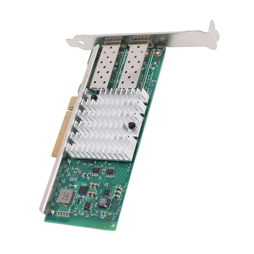 Bewinner Tarjeta de Red de Fibra Óptica 10GB PCIE X8, Puertos Dual SFP+, Chip 82599, Adaptador Ethernet PCI Express para Servidor, Alto Rendimiento, Baja Latencia miniatura 7
