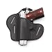 Relentless Tactical The Ultimate Leather Gun Holster | 3 Slot Pancake Style Belt Holster | Handmade in the USA! | Fits all 1911 Style Handguns Black Left Handed