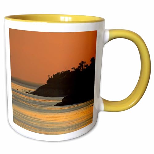 3dRose USA, California, Central Coast, El Capitan State Beach at sunset. 11oz Two-Tone Yellow Mug