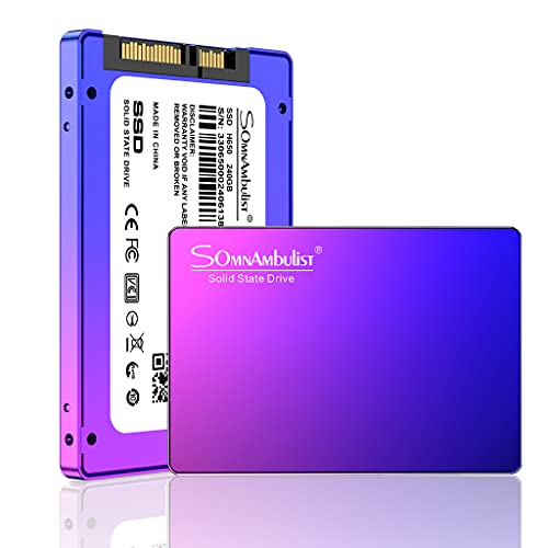 Somnambulist SSD 2TB SATA III 6GB/S Interno Disco sólido 2,5”7mm 3D NAND Chip Up To 520 Mb/s （Azul R