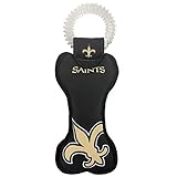 NFL New Orleans Saints Dental Dog TUG Toy with Squeaker. Tough PET Toy for Healthy Fun, Teething &...